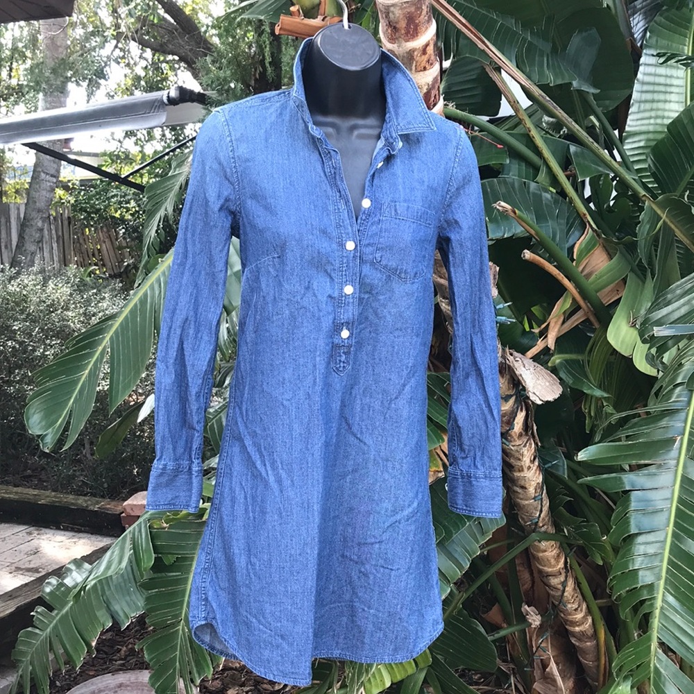 Jcrew denim chambray shirt dress